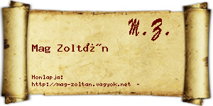 Mag Zoltán névjegykártya